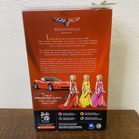 Barbie 50th Anniversary Corvette Pink Label Doll NIB P5248 P5247 - Picture 5 of 13